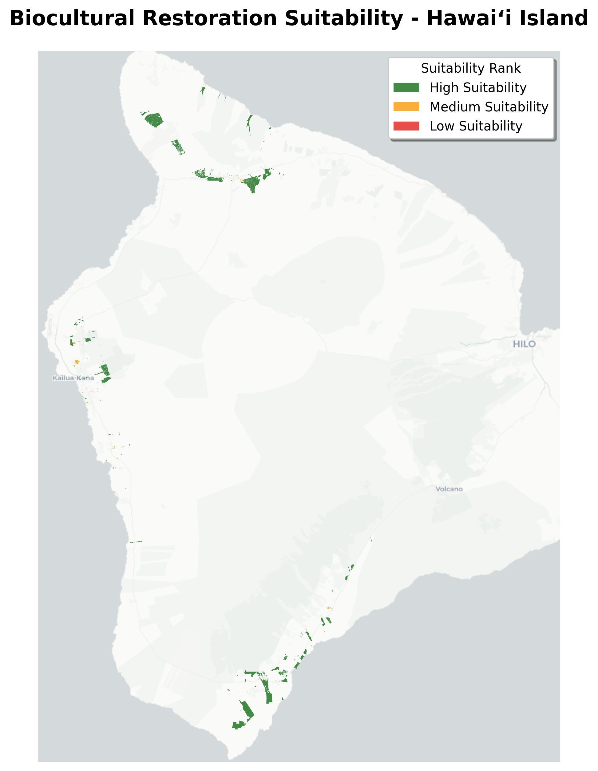 Figure 2: Suitable public lands on Hawaiʻi Island